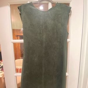 BCBG Maxazria Dark Green Faux Suede Dress